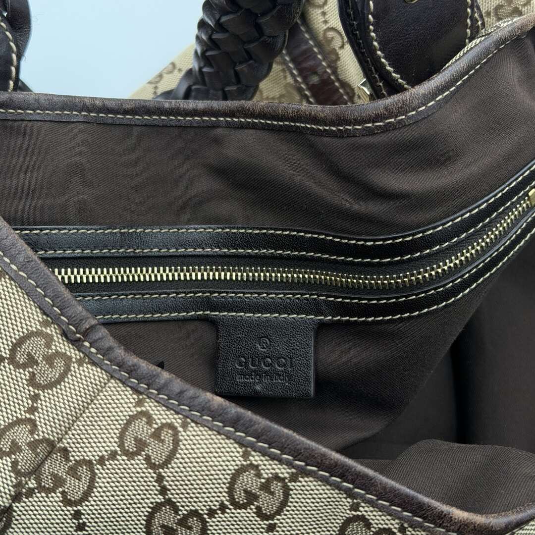 Gucci GG Canvas Horsebit Brown Tote Bag