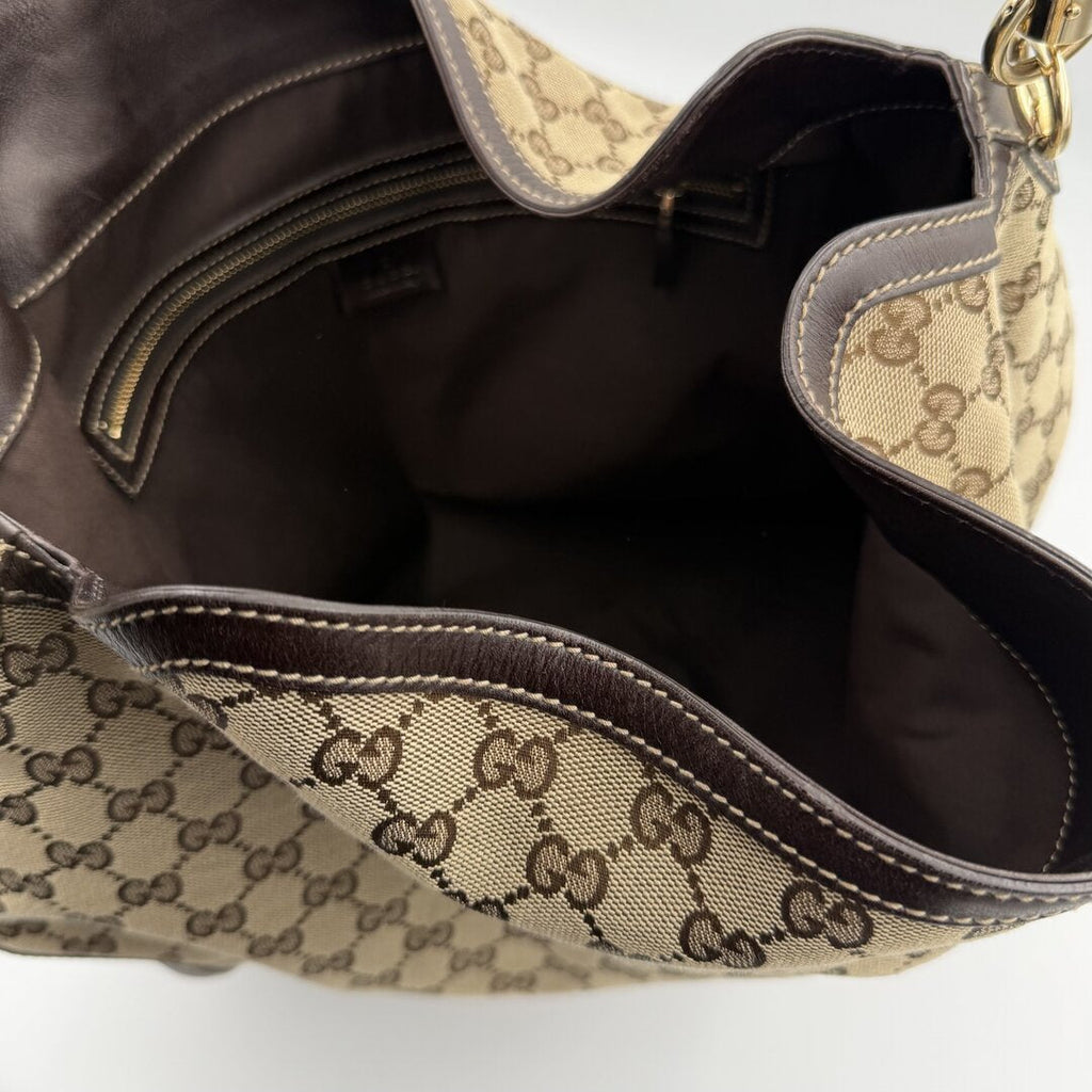 Gucci GG Canvas Peggy Brown Shouler Bag