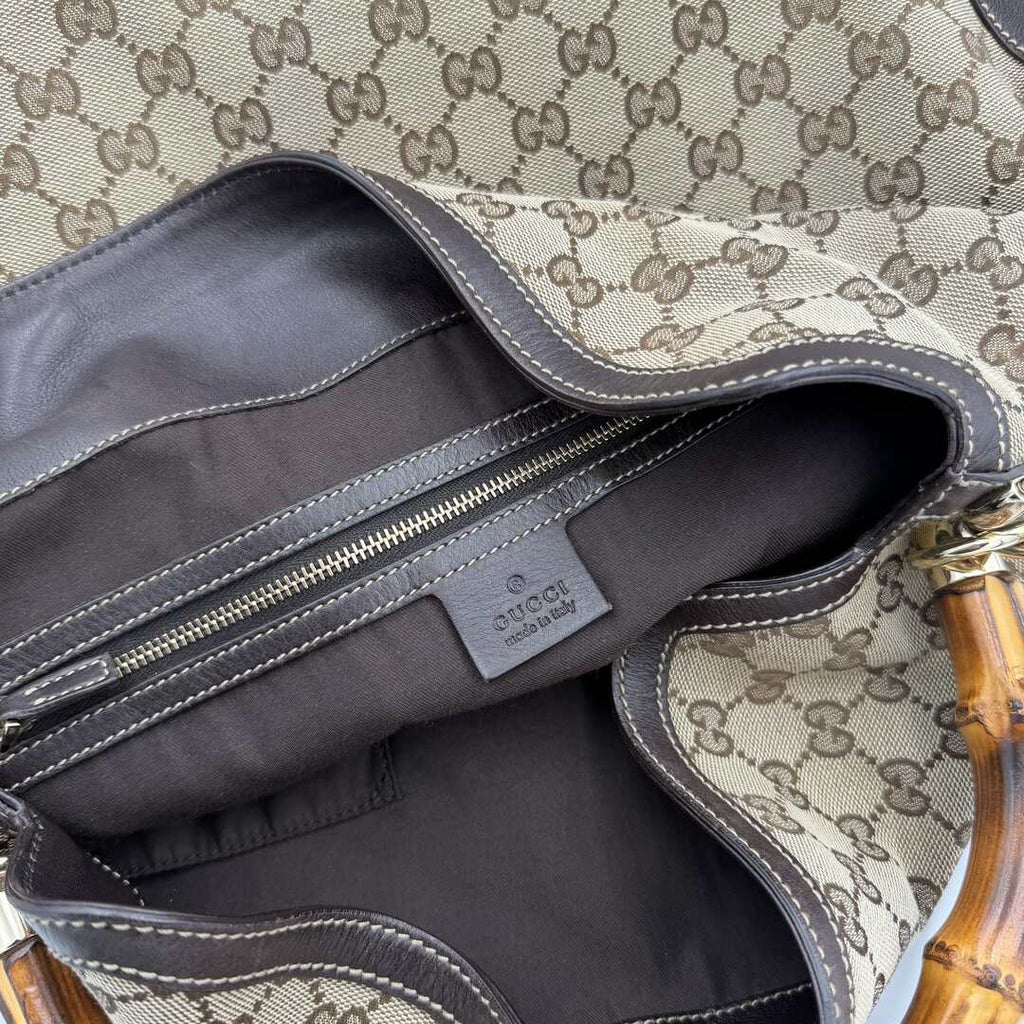 Gucci GG Canvas Peggy Brown Shouler Bag