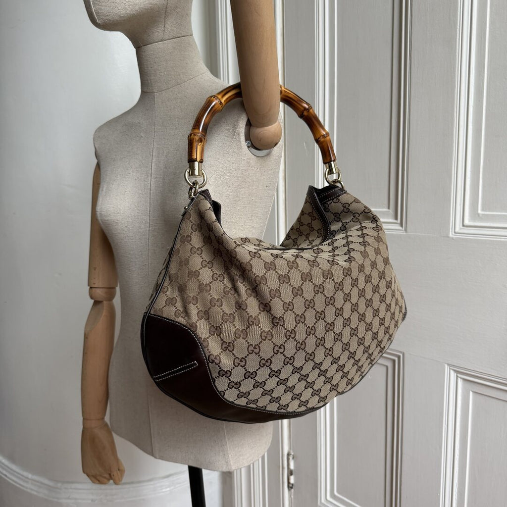 Gucci GG Canvas Peggy Brown Shouler Bag