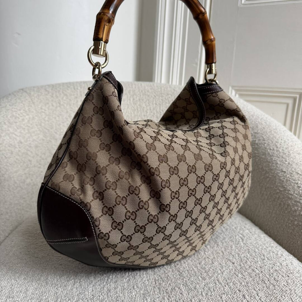 Gucci GG Canvas Peggy Brown Shouler Bag