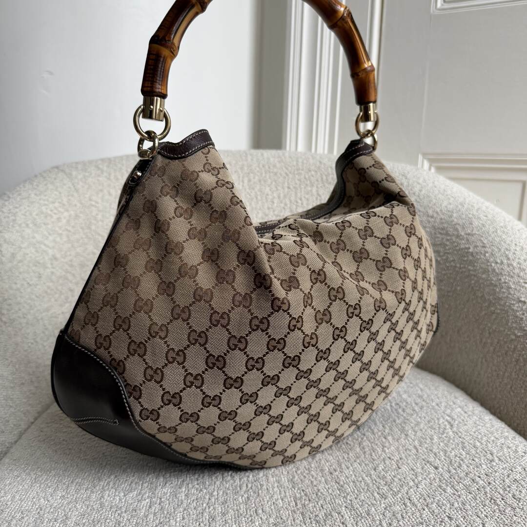 Gucci GG Canvas Peggy Brown Shouler Bag