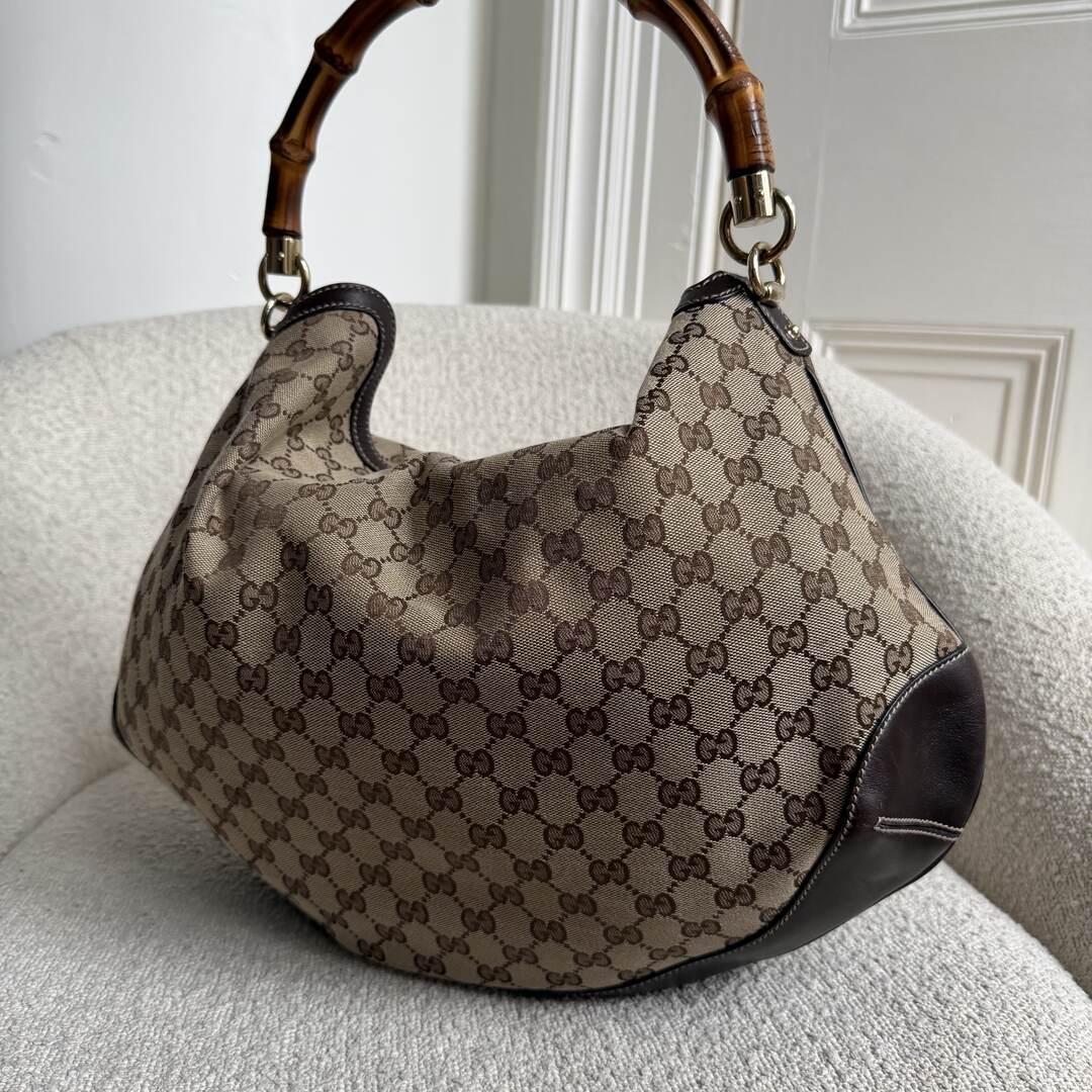 Gucci GG Canvas Peggy Brown Shouler Bag