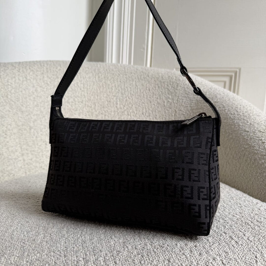 Fendi Zucchino Black Shoulder Bag