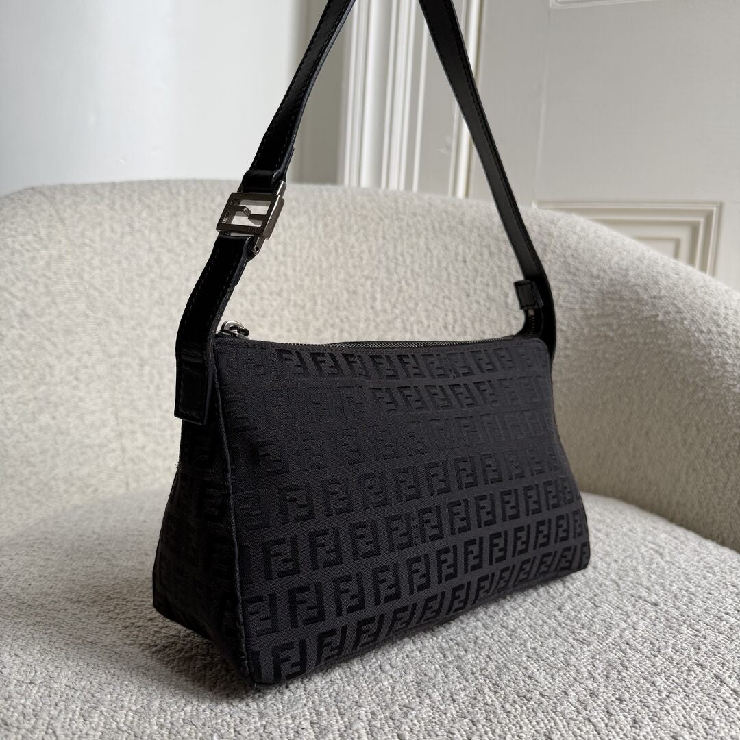 Fendi Zucchino Black Shoulder Bag