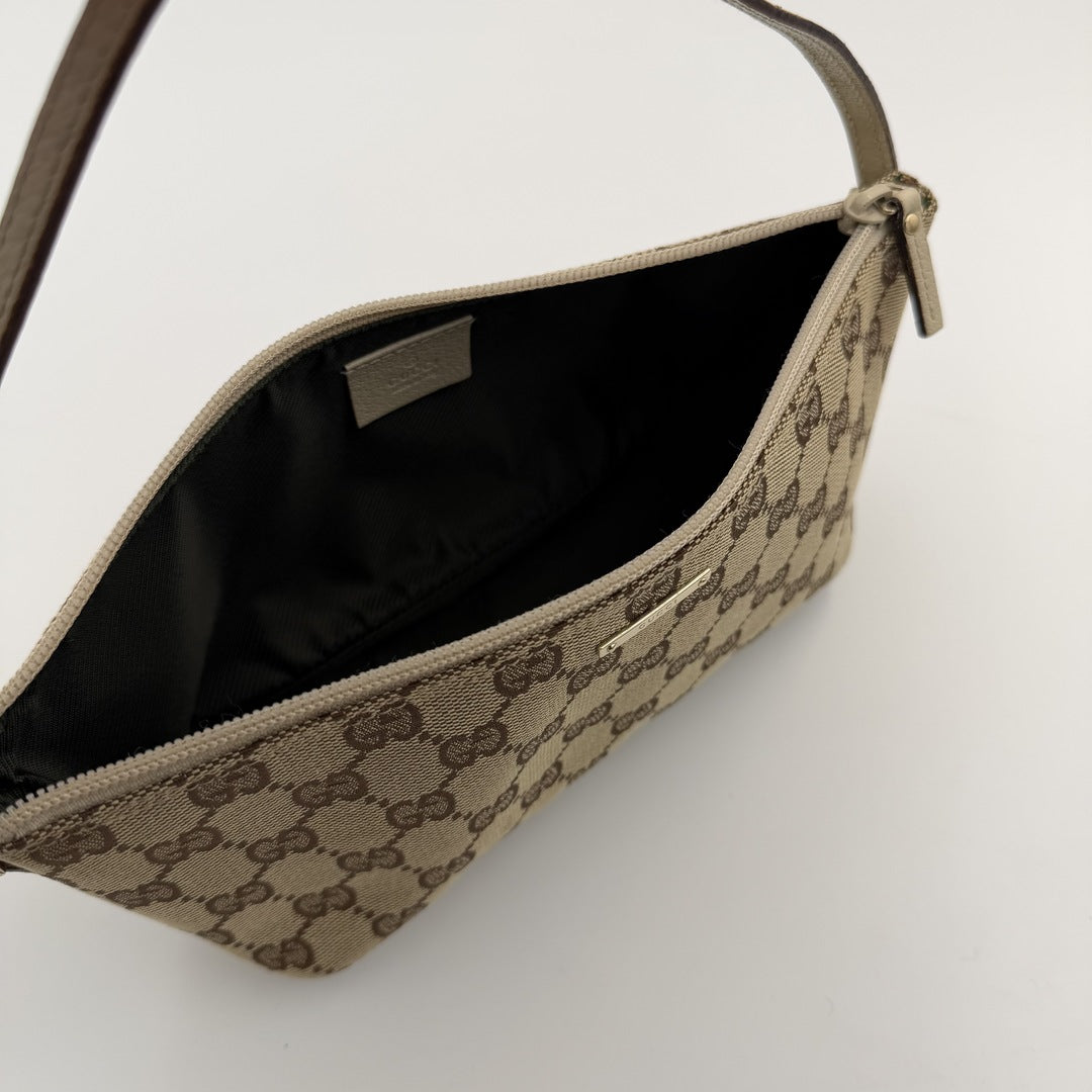 Gucci GG Monogram White Boat Pochette Handbag