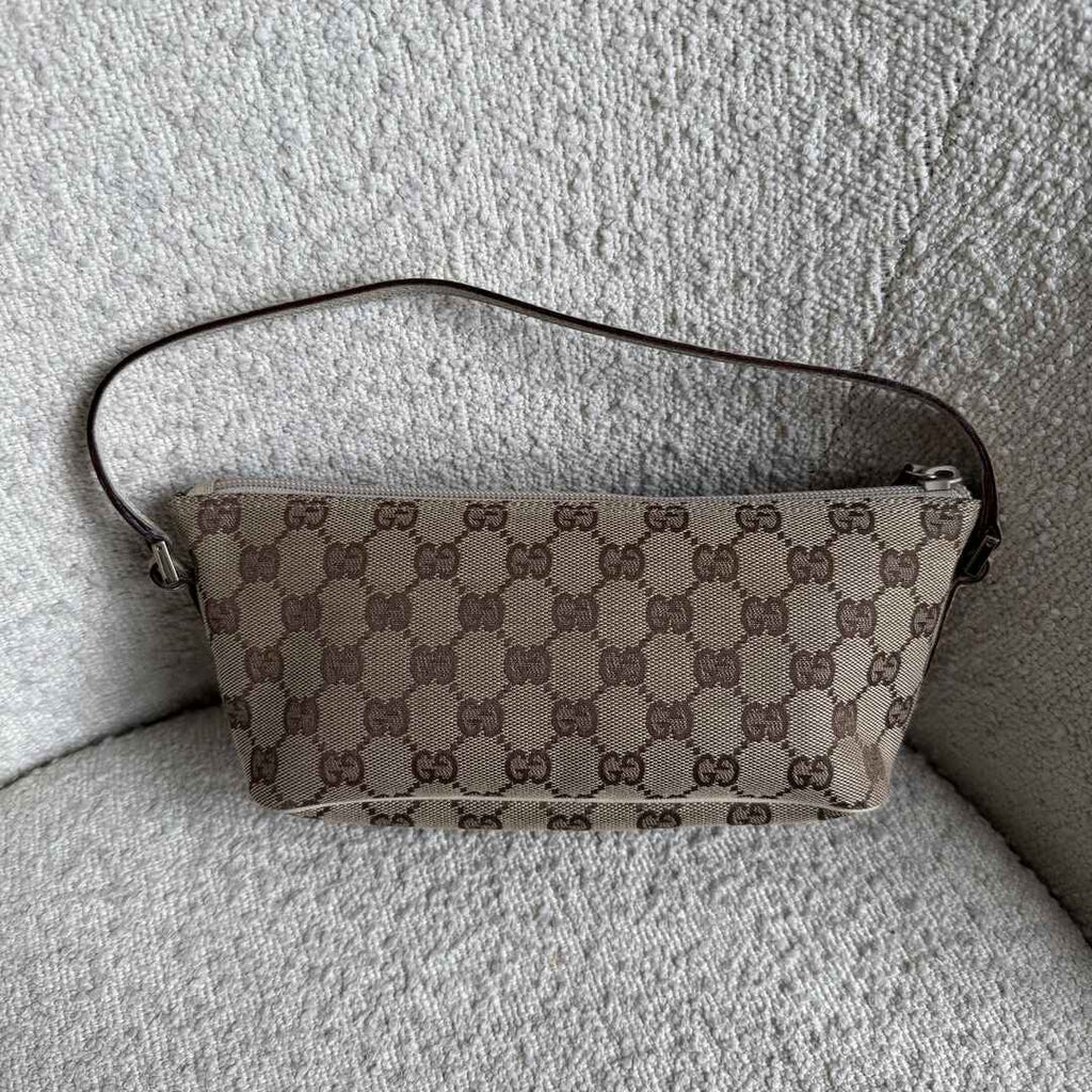 Gucci GG Monogram White Boat Pochette Handbag