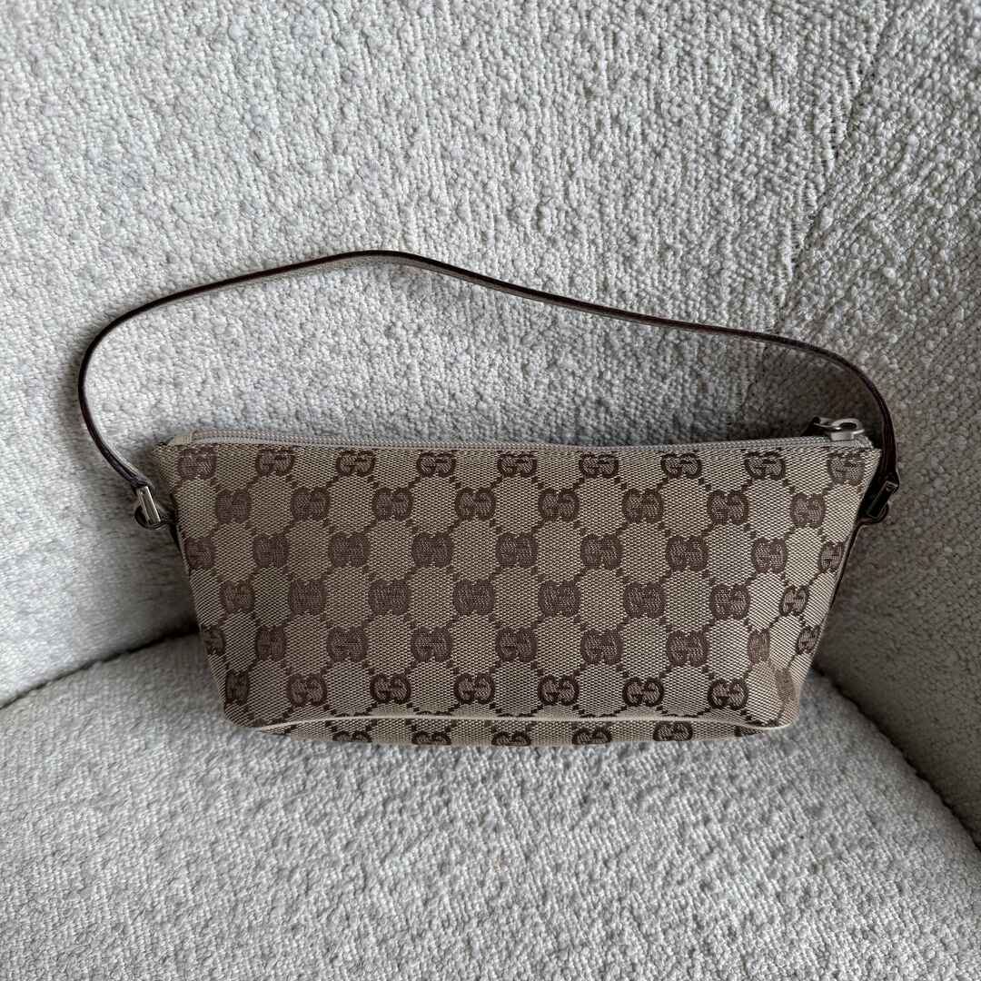 Gucci GG Monogram White Boat Pochette Handbag