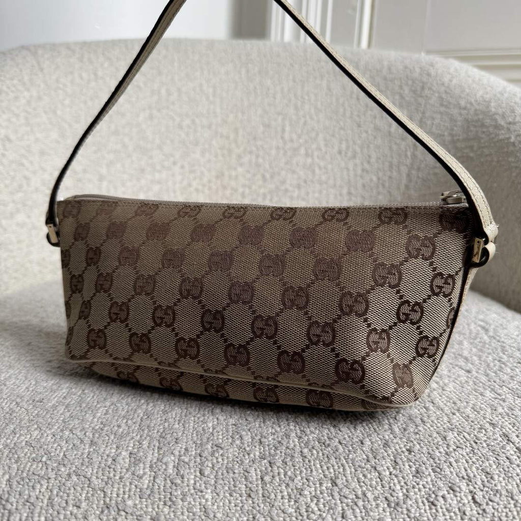 Gucci GG Monogram White Boat Pochette Handbag