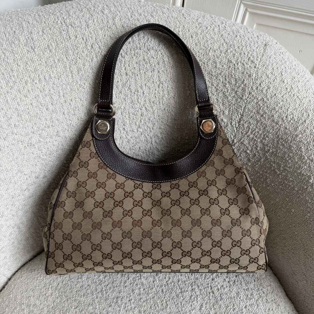 Gucci GG Monogram Canvas Brown Tote Bag