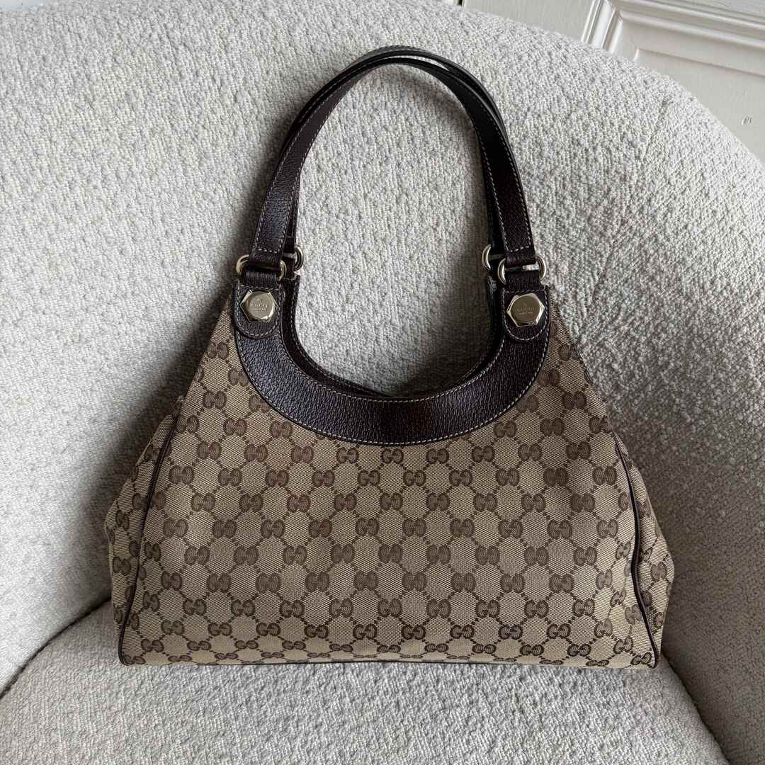 Gucci GG Monogram Canvas Brown Tote Bag