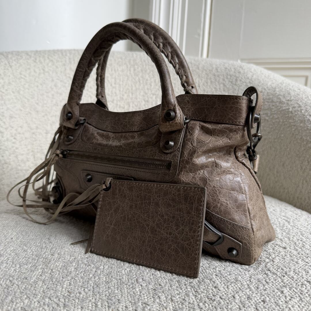 2012 Balenciaga First Light Taupe Leather Handbag
