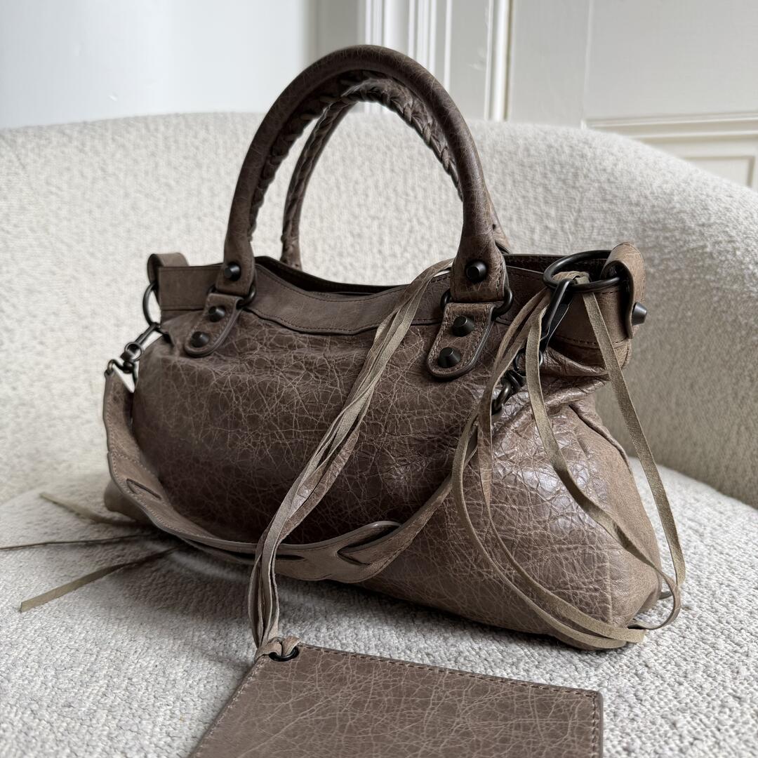 2012 Balenciaga First Light Taupe Leather Handbag