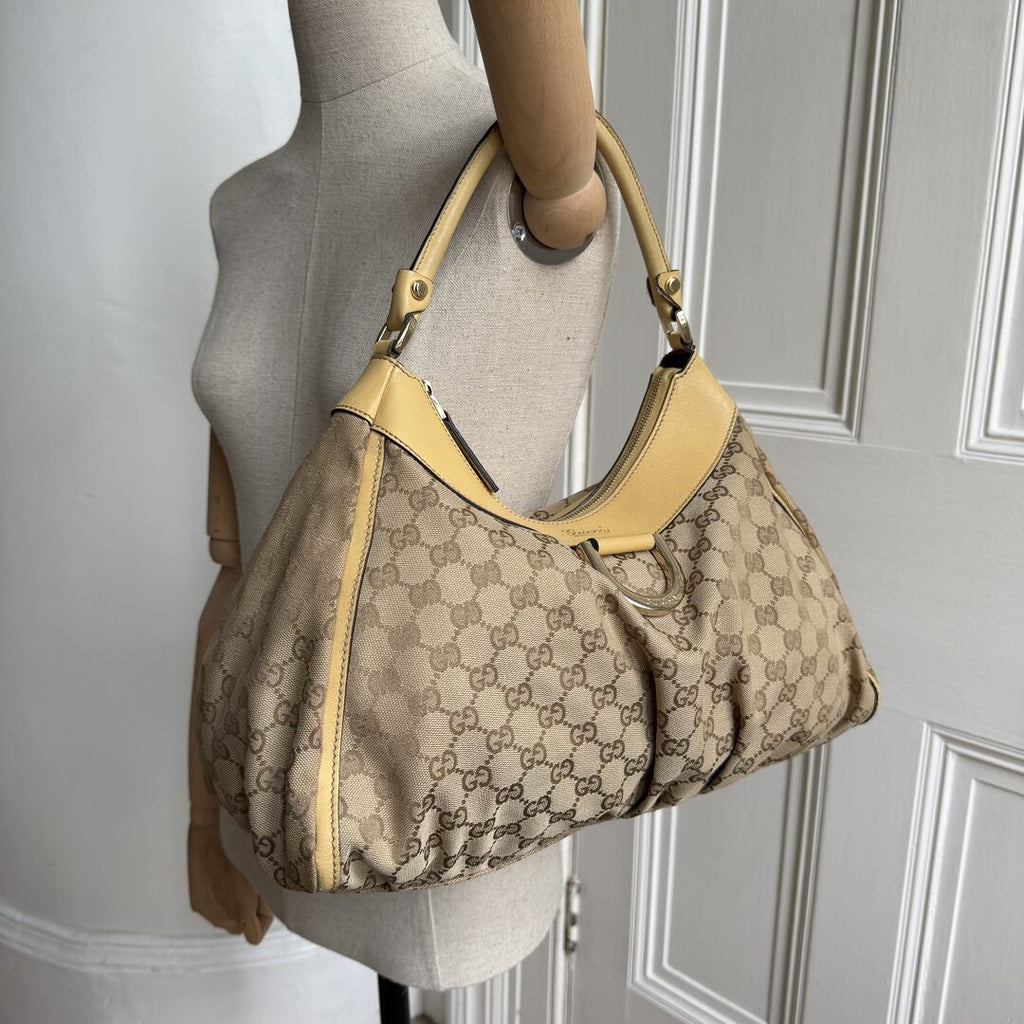 Gucci GG Canvas Abbey Butter Yellow Shoulder Bag