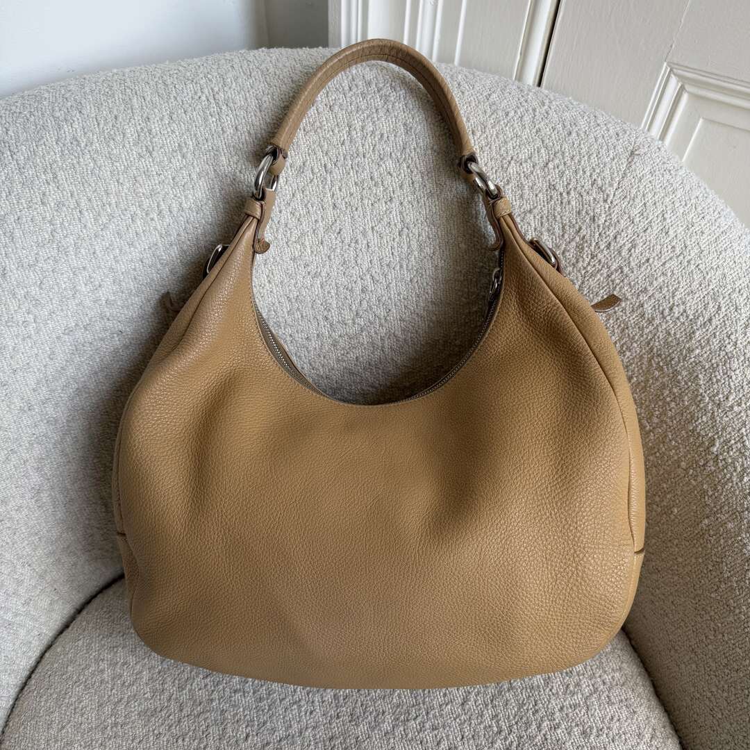 Prada Vitello Daino Camel Leather Shoulder Bag