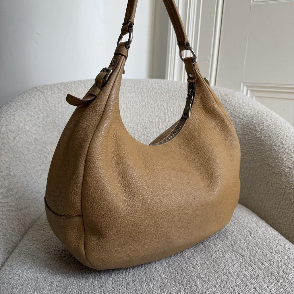 Prada Vitello Daino Camel Leather Shoulder Bag