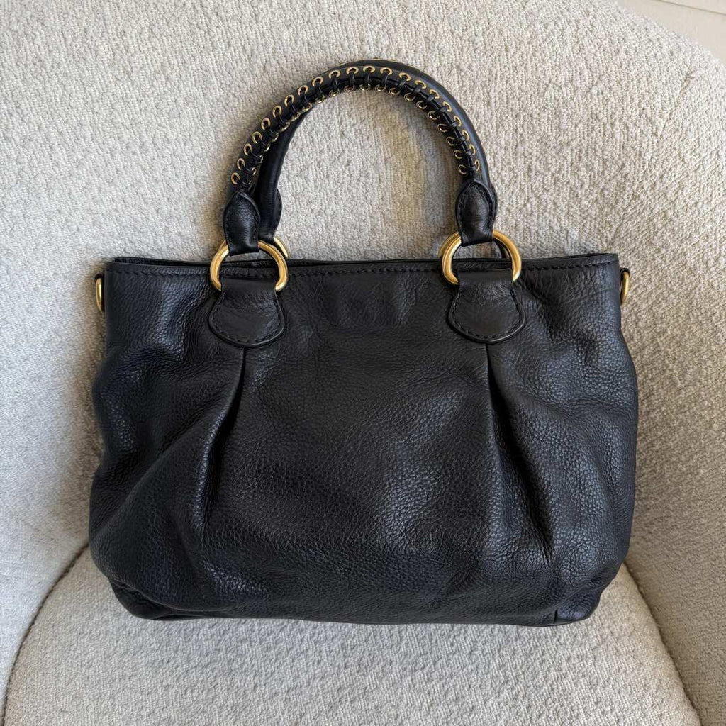 Miu Miu Vitello Leather Black Shoulder Bag
