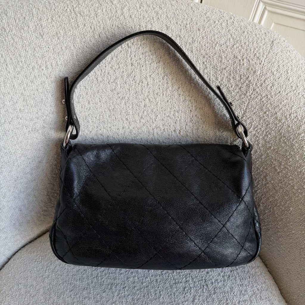2010 Chanel On the Road Black Flap Shoulder Bag