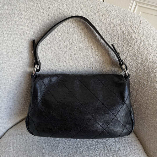 2010 Chanel On the Road Black Flap Shoulder Bag