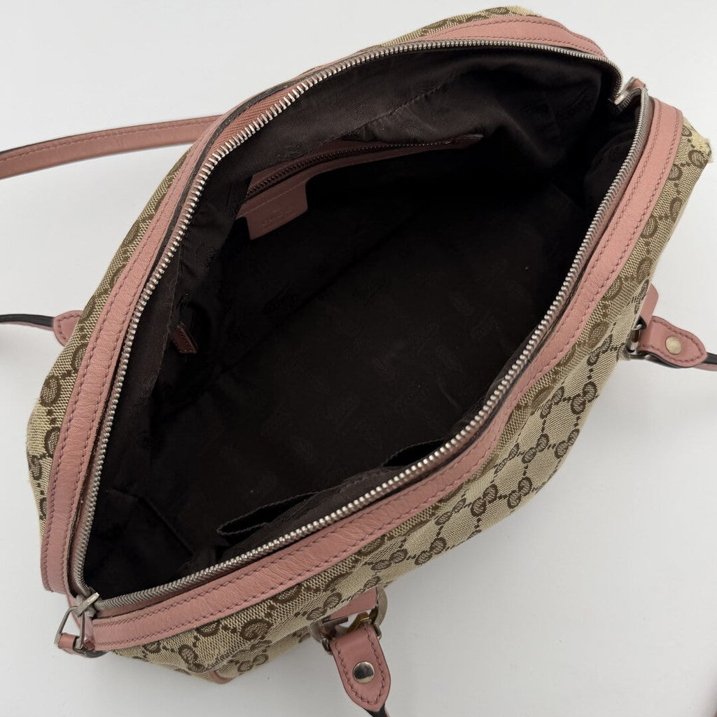 Gucci GG Canvas Twins Pink Shoulder Bag