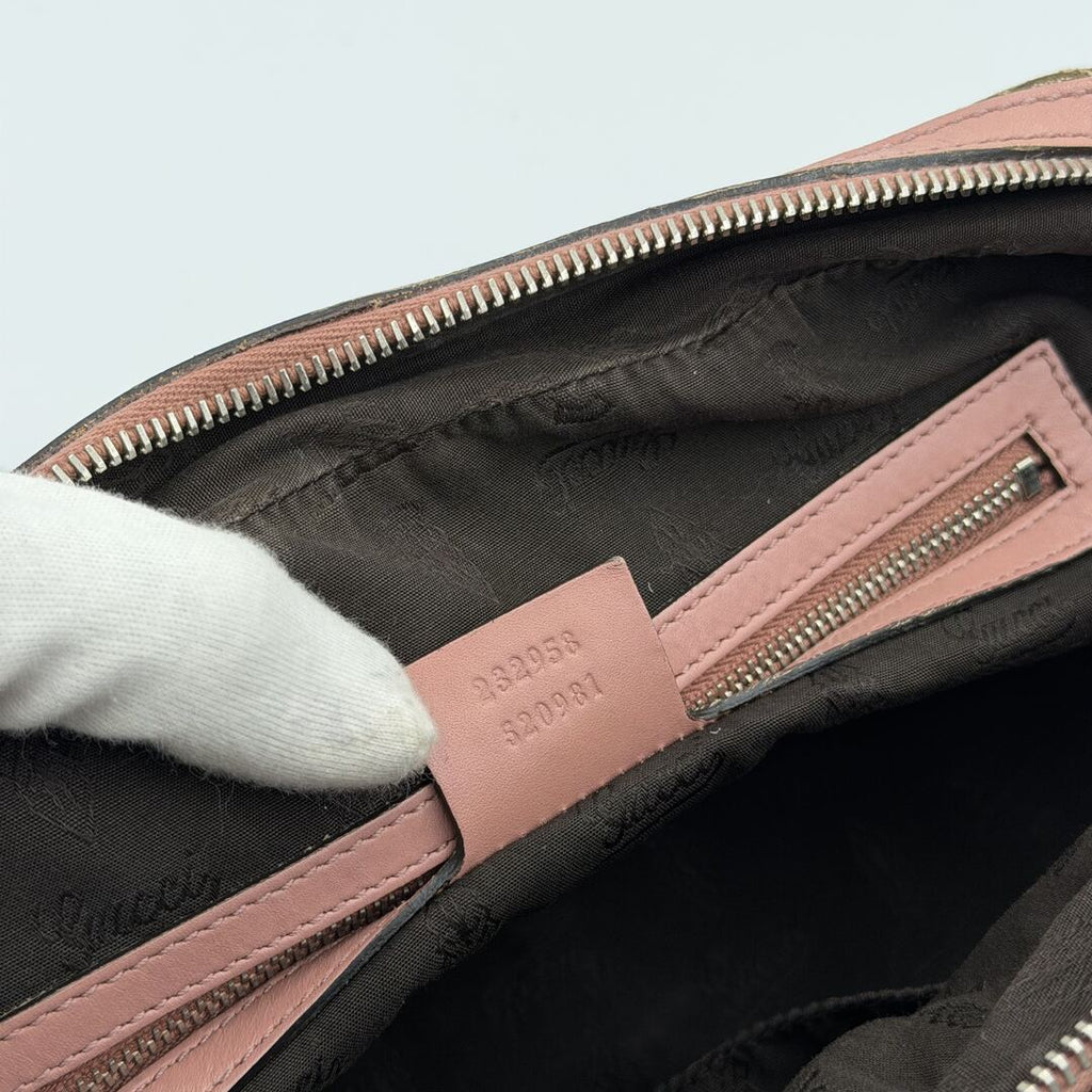 Gucci GG Canvas Twins Pink Shoulder Bag