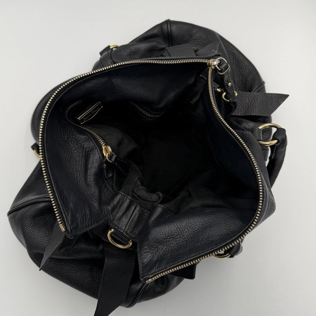 Miu Miu Vitello Lux Black Leather Handbag