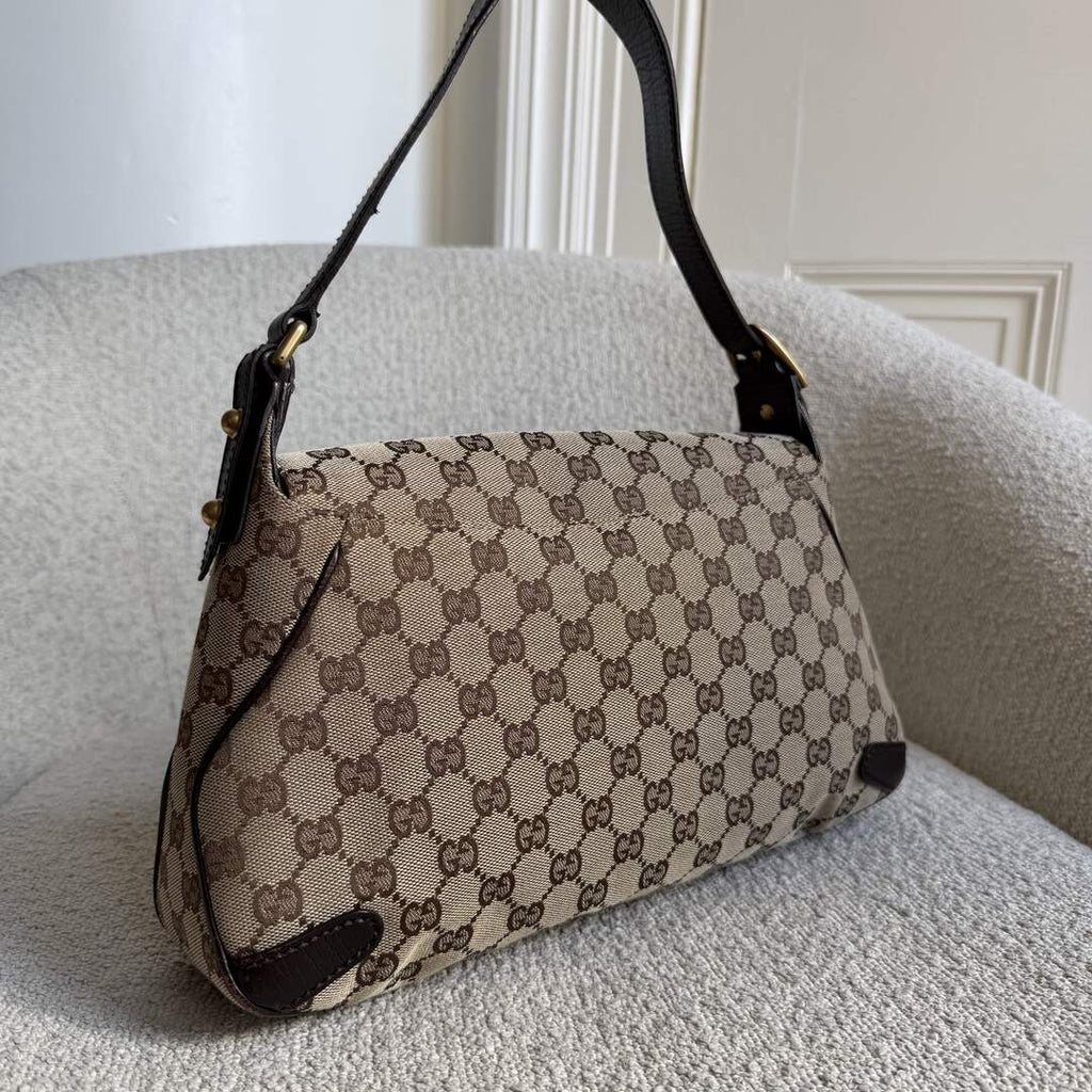 Gucci GG Canvas Horsebit Chain Brown Shoulder Bag