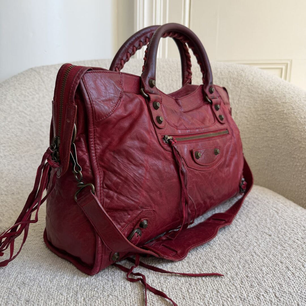 2005 Balenciaga City Leather Red Handbag