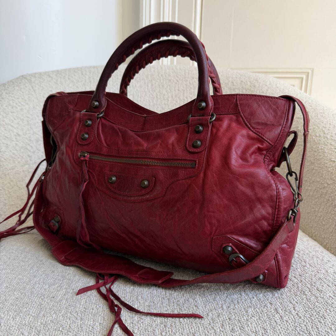 2005 Balenciaga City Leather Red Handbag