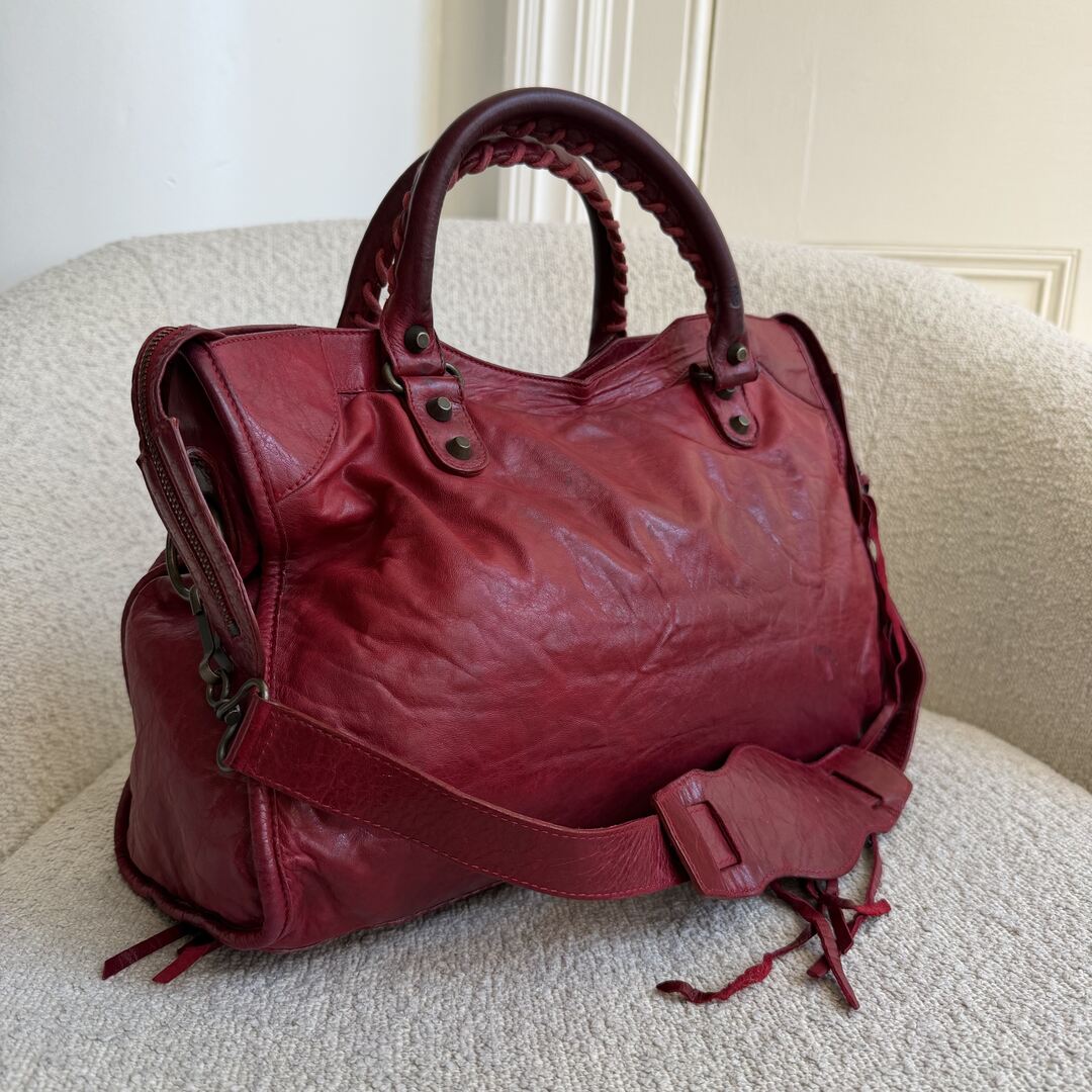 2005 Balenciaga City Leather Red Handbag