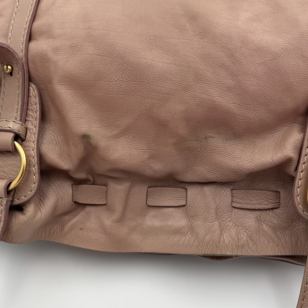 Miu Miu Vitello Leather Nude Tote Bag