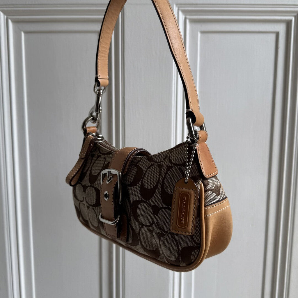 Coach Signature Mini Buckle Tan Mini Shoulder Bag