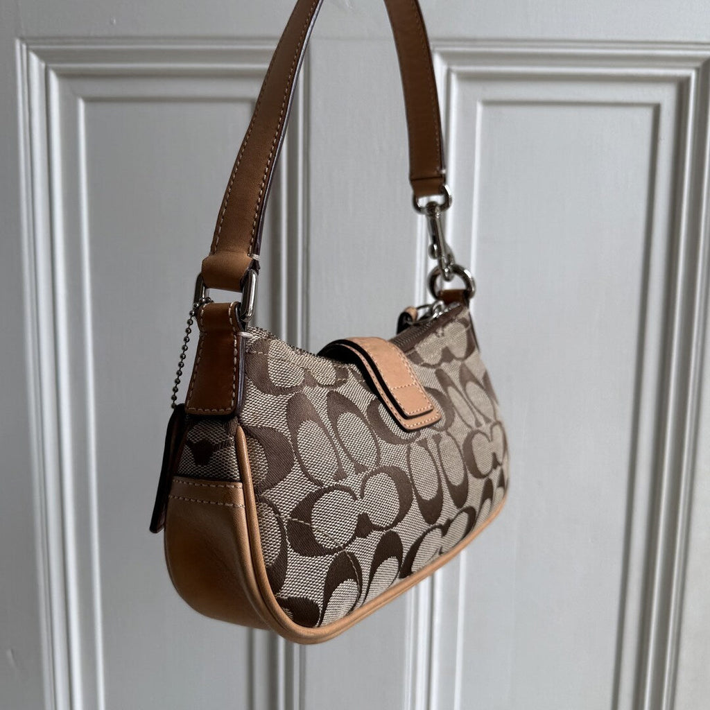 Coach Signature Mini Buckle Tan Mini Shoulder Bag