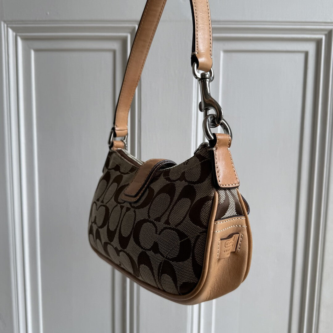 Coach Signature Mini Buckle Tan Mini Shoulder Bag