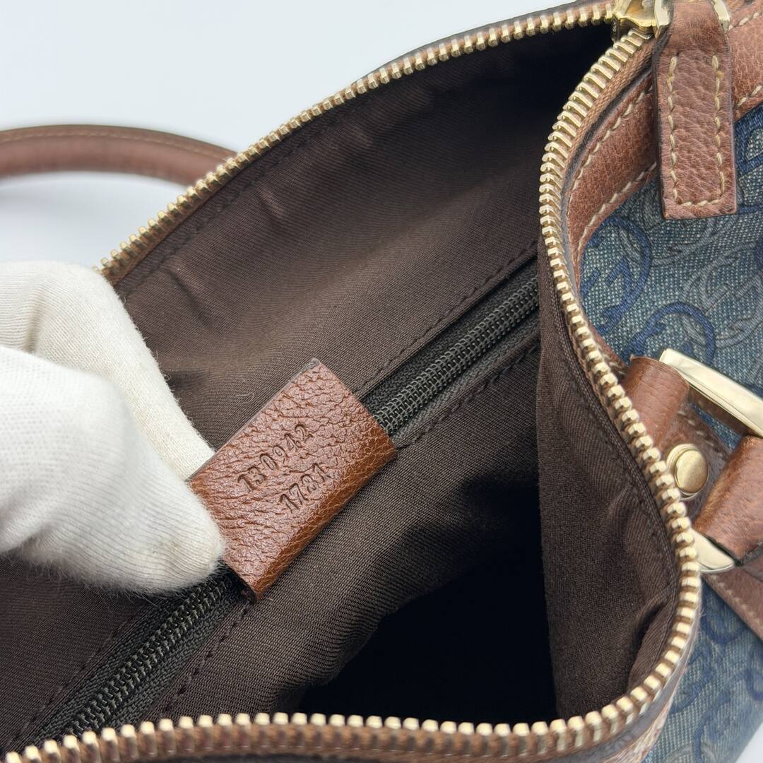 Gucci GG Denim Mini Abbey Boston Shoulder Bag
