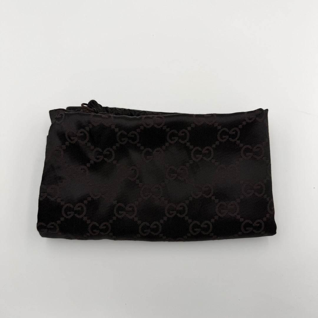 Gucci GG Monogram Suede Navy Shoulder Bag