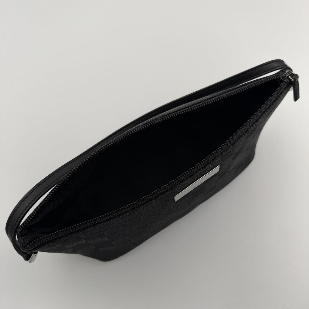 Gucci GG Monogram Black Boat Pochette Handbag