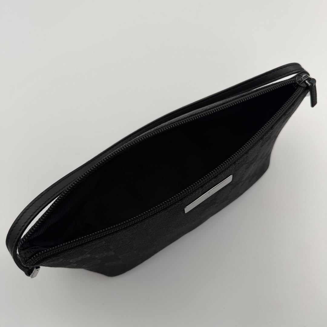Gucci GG Monogram Black Boat Pochette Handbag