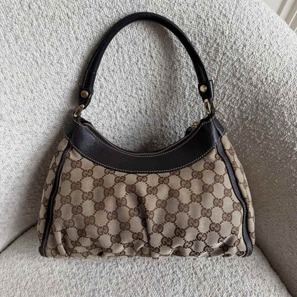 Gucci GG Canvas Abbey Brown Shoulder Bag