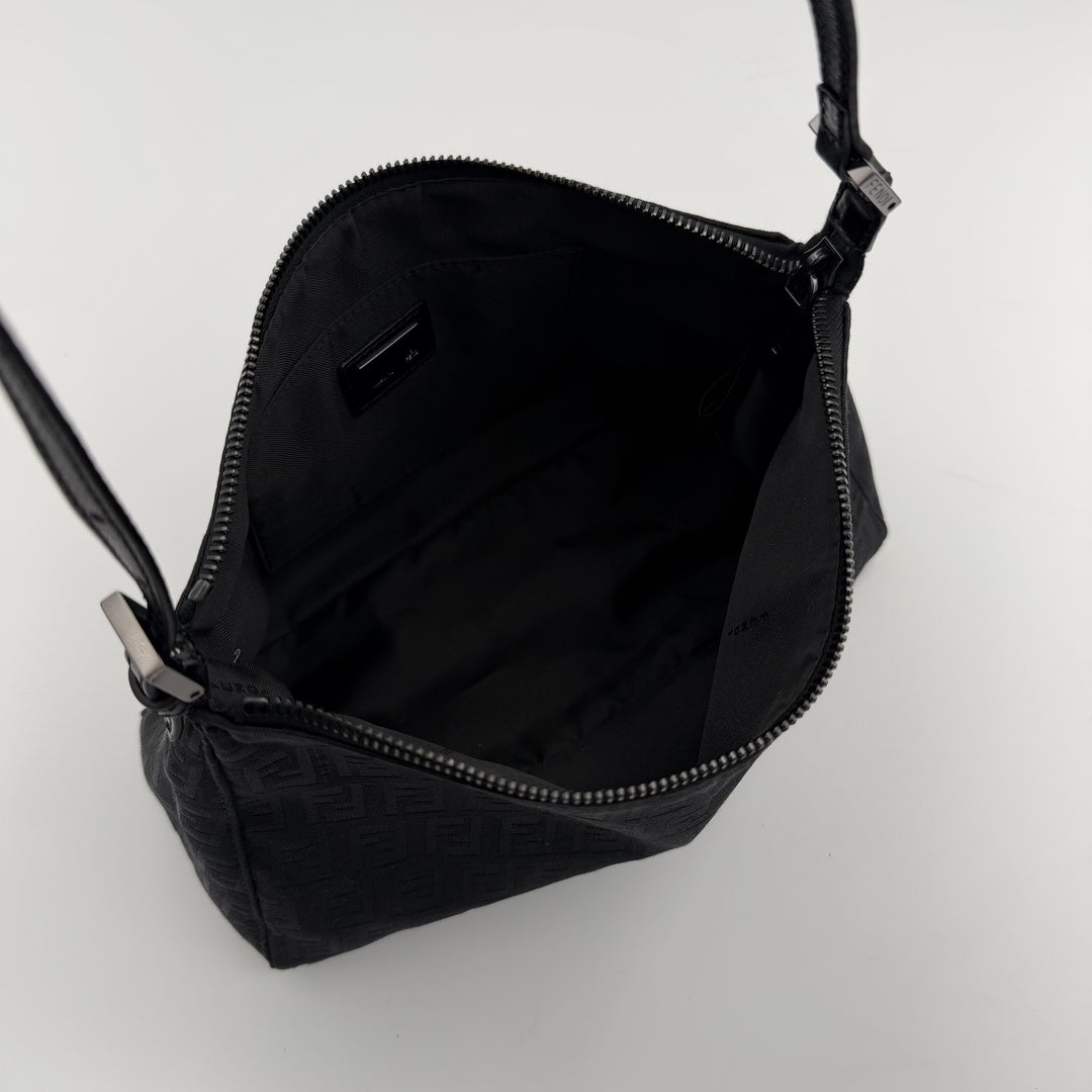 Fendi Zucchino Black Shoulder Bag